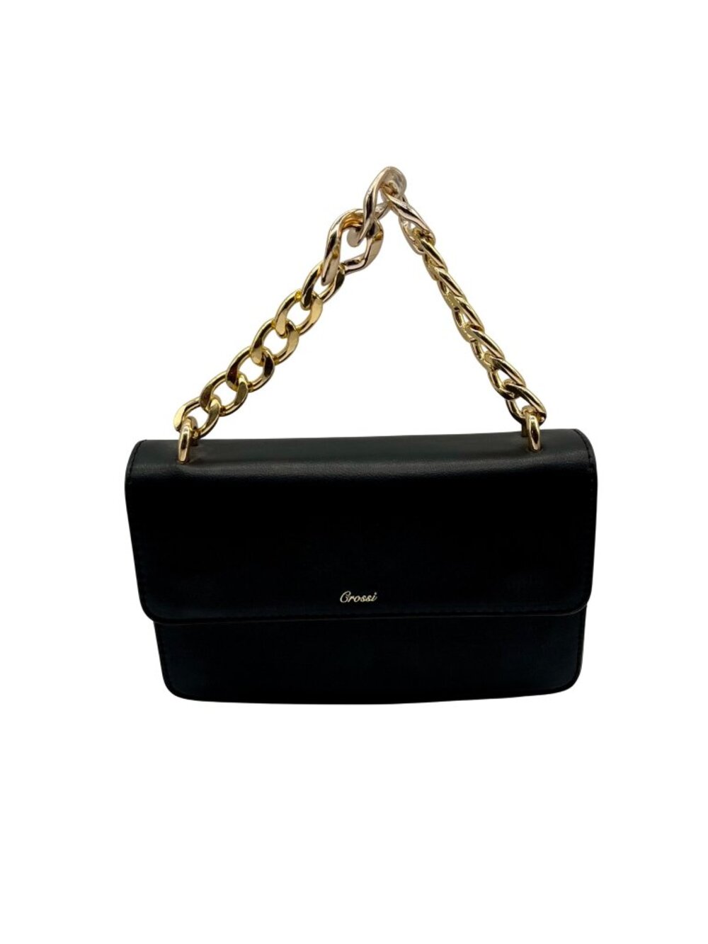 Grossi Black Faux Leather Handbag